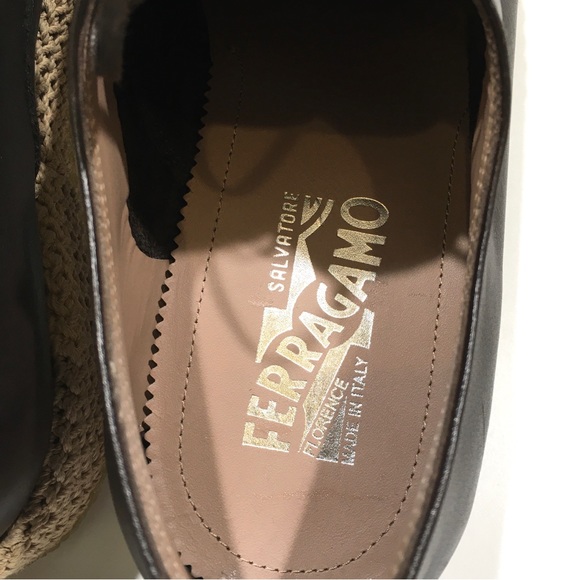 Salvatore Ferragamo Avord Rope Platform Leather Lace-up Loafers -Hickory -US 8 - Picture 8 of 9